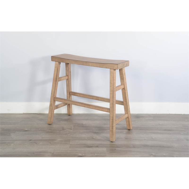 Pemberly Row Contemporary Mahogany Solids & Veneers Beach Pebble Pub Wood Table