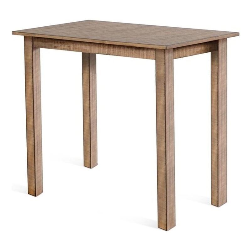 Pemberly Row Contemporary Mahogany Solids & Veneers Beach Pebble Pub Wood Table