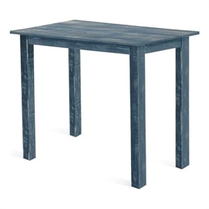 Pemberly Row Contemporary Mahogany Solids Ocean Blue Counter Wood Table