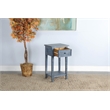 Pemberly Row Contemporary Wood Ocean Blue Side Table with Drawer