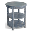 Pemberly Row Contemporary Ocean Blue Solid Wood and Veneers Side Table