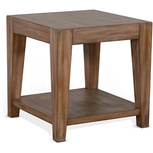 Pemberly Row 24&quot Mid-Century Wood End Table in Taupe Brown Finish