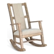 Pemberly Row Mahogany Rocking Chair with Cushion Seat & Back in Beige
