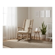 Pemberly Row Mahogany Rocking Chair with Cushion Seat & Back in Beige