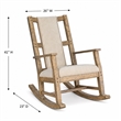 Pemberly Row Mahogany Rocking Chair with Cushion Seat & Back in Beige
