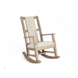 Pemberly Row Mahogany Rocking Chair with Cushion Seat & Back in Beige
