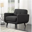 Pemberly Row Traditional Tufted Accent Chair in Charcoal Finish