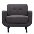 Pemberly Row Traditional Tufted Accent Chair in Charcoal Finish