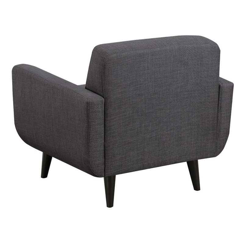 Pemberly Row Traditional Tufted Accent Chair in Charcoal Finish