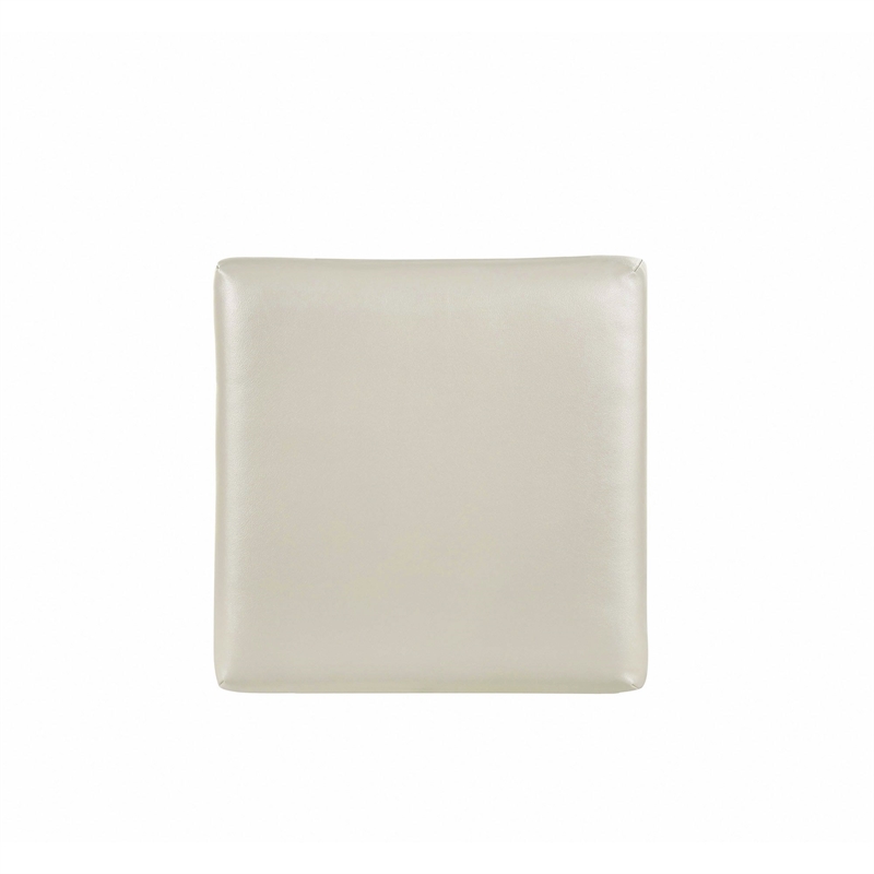 Pemberly Row Traditional Vanity Stool with Acrylic Leg in White