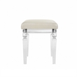 Pemberly Row Traditional Vanity Stool with Acrylic Leg in White