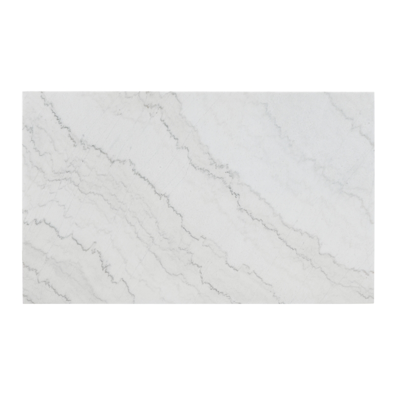 Pemberly Row Traditional Landon Marble Top Dining Table in White