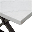 Pemberly Row Traditional Landon Marble Top Dining Table in White