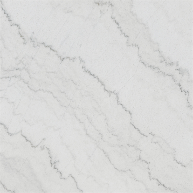 Pemberly Row Traditional Landon Marble Top Dining Table in White