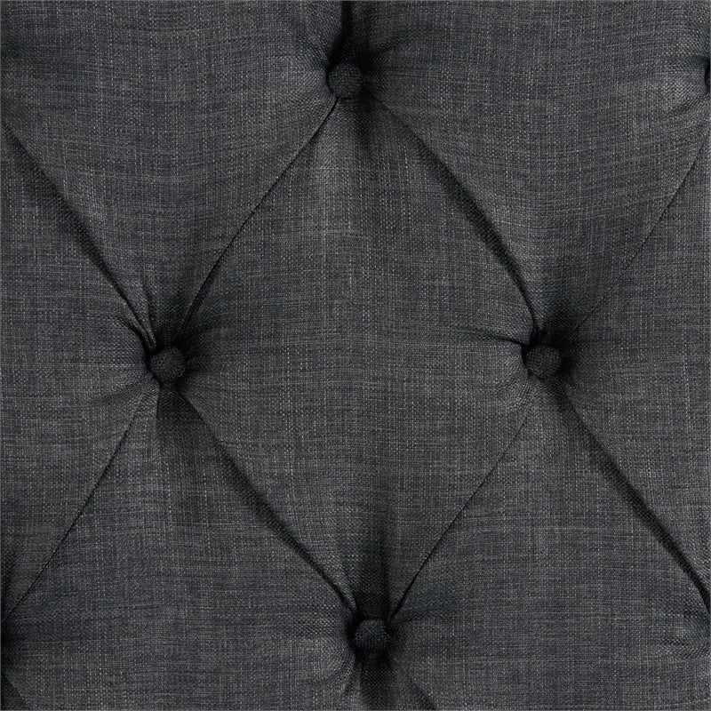 Pemberly Row Traditional King Tufted Upholstered Bed in Charcoal