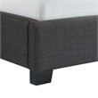 Pemberly Row Traditional King Tufted Upholstered Bed in Charcoal