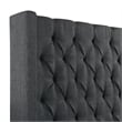 Pemberly Row Traditional King Tufted Upholstered Bed in Charcoal