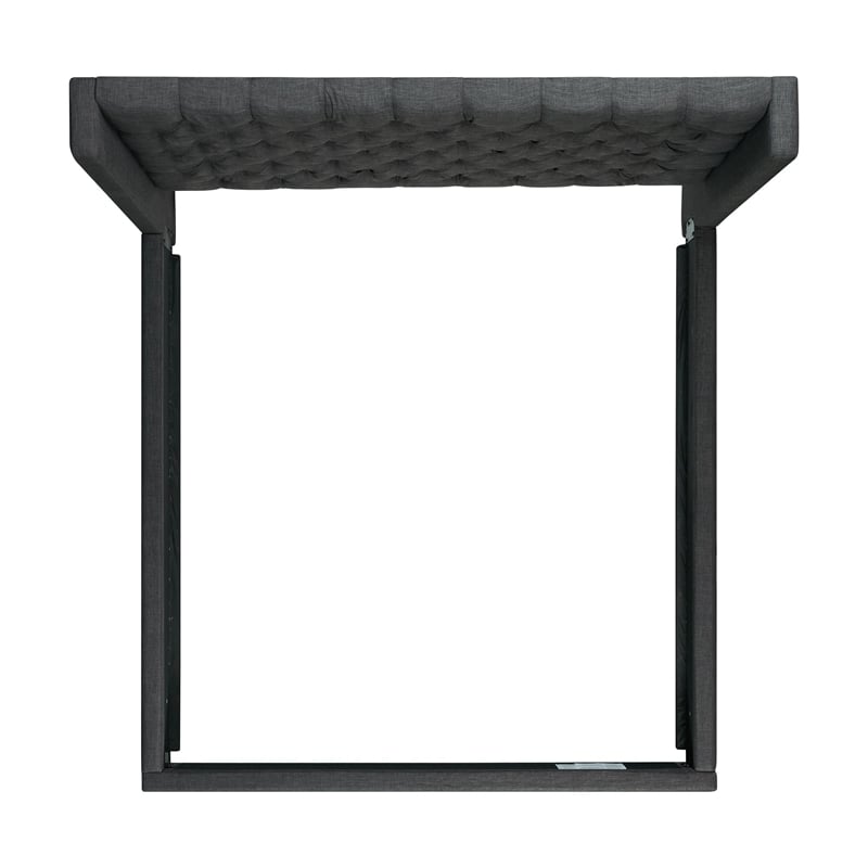 Pemberly Row Traditional King Tufted Upholstered Bed in Charcoal