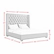 Pemberly Row Traditional King Tufted Upholstered Bed in Charcoal