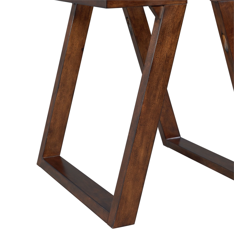 Pemberly Row Square End Table with Tempered Glass Top in Dark Espresso