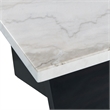Pemberly Row Traditional Rectangle Coffee Table with White Marble Top