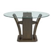 Pemberly Row Traditional Round Standard Height Dining Table in Walnut