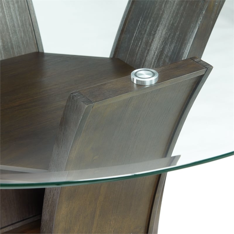 Pemberly Row Traditional Round Standard Height Dining Table in Walnut