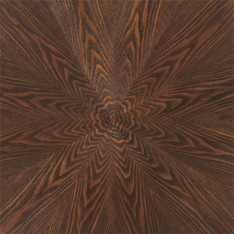 Pemberly Row Traditional Round Natural Wood Grain Top End Table in Walnut