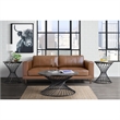 Pemberly Row Traditional Round Natural Wood Grain Top End Table in Walnut