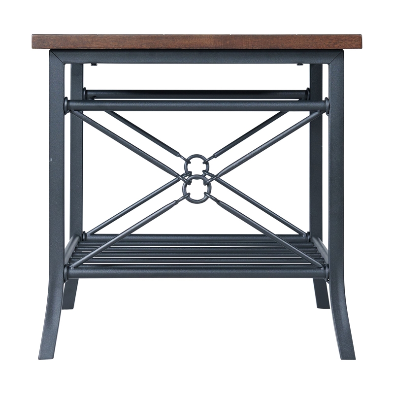 Pemberly Row Traditional 3-Piece Occasional Coffee Table and 2 End Tables Set