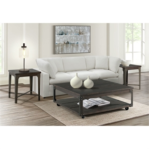 pemberly row traditional 2pc occasional coffee table and end table set with usb