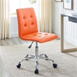 Pemberly Row Swivel Faux Leather Office Chair in Orange - Set of 2
