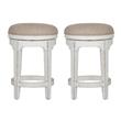 Pemberly Row Console Swivel Stool in Antique White Finish - Set of 2