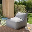 Pemberly Row 3' Water Resistant Fabric Bean Bag Chair in Dark Gray
