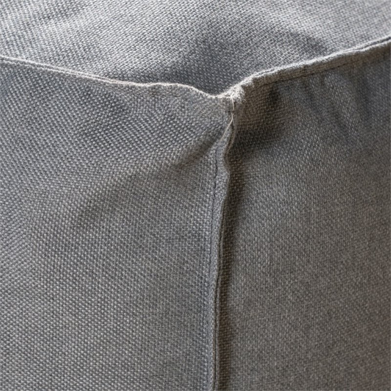 Pemberly Row 3' Water Resistant Fabric Bean Bag Chair in Dark Gray
