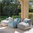 Pemberly Row 3' Water Resistant Fabric Bean Bag Chair in Dark Gray