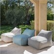 Pemberly Row 3' Water Resistant Fabric Bean Bag Chair in Dark Gray