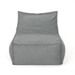 Pemberly Row 3' Water Resistant Fabric Bean Bag Chair in Dark Gray