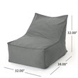 Pemberly Row 3' Water Resistant Fabric Bean Bag Chair in Dark Gray
