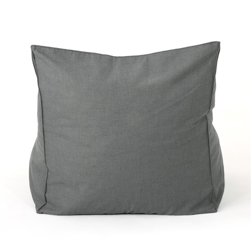 Pemberly Row 3' Water Resistant Fabric Bean Bag Chair in Dark Gray