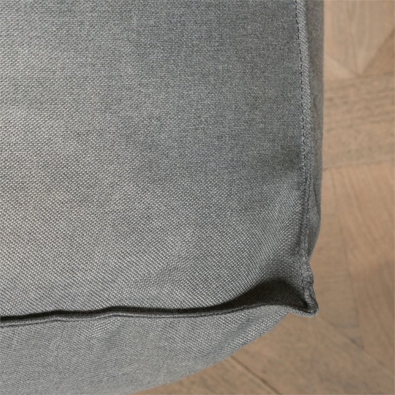 Pemberly Row 3' Water Resistant Fabric Bean Bag Chair in Dark Gray