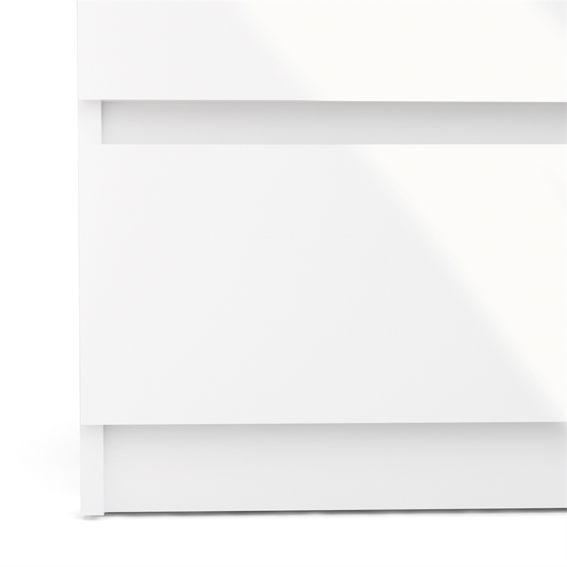 Pemberly Row 3-Piece Set with 2 Nightstands and Double Dresser in White Gloss