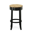 Pemberly Row Swivel Rush Seat Bar Stool in Antique Black - Set of 3