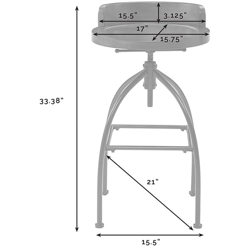 Pemberly Row Adjustable Bar Stool in Natural and Black - Set of 3