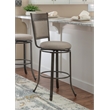 Pemberly Row Upholstered Bar Stool Set with Metal Base in Pewter - Set of 3