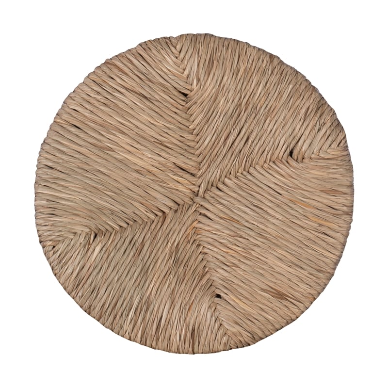 Pemberly Row Swivel Rush Wood Counter Stool in White - Set of 3