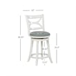 Pemberly Row Swivel Wood Counter Stool Set with PU Seat in Cream - Set of 3