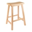 Pemberly Row Solid Wood Saddle Seat Counter Stool in Beech - Set of 3