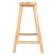 Pemberly Row Solid Wood Saddle Seat Counter Stool in Beech - Set of 3