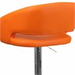Pemberly Row Faux Leather Adjustable Bar Stool in Orange Finish - Set of 3